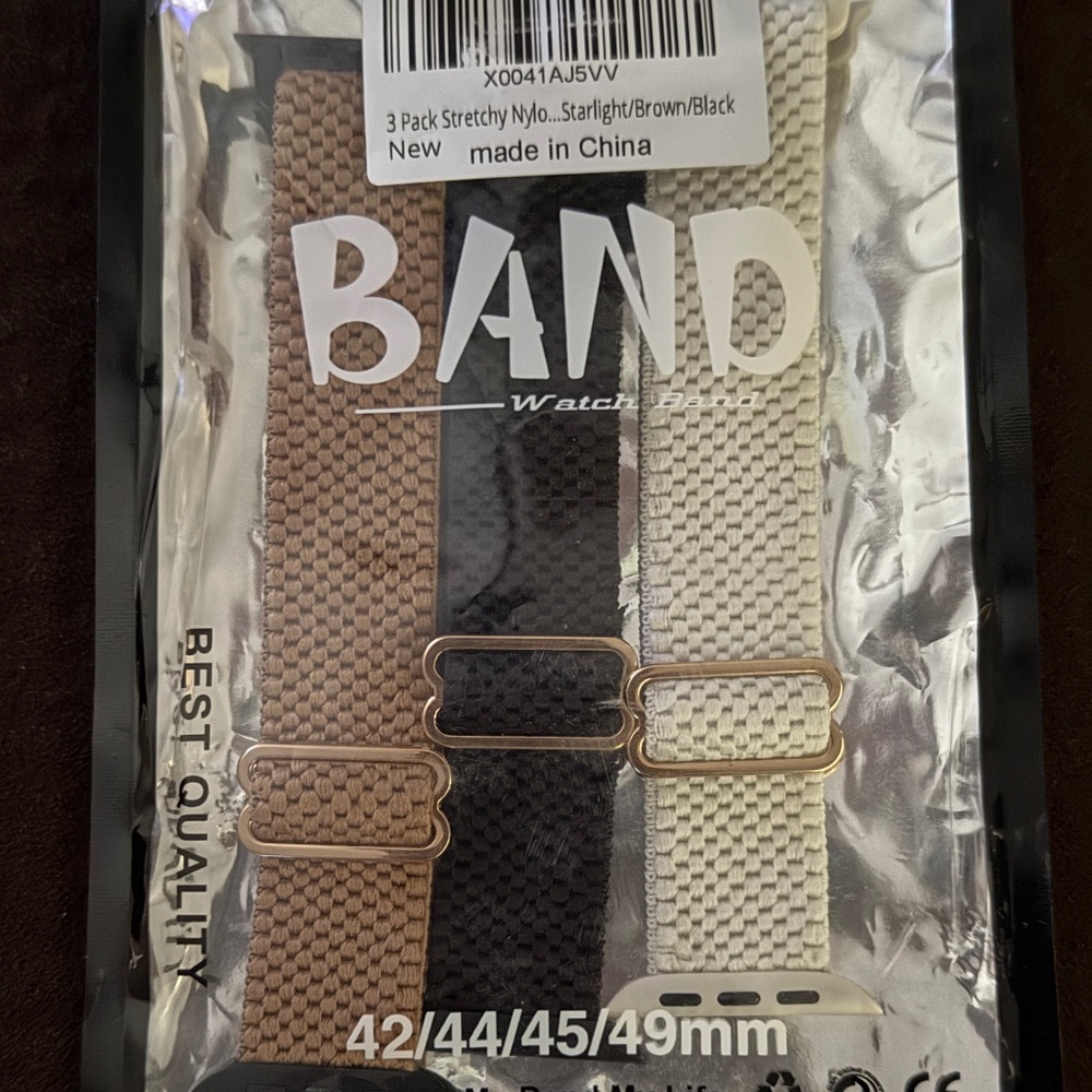 3 Pack Apple Watch Band Stretchy Nylon Loop Band Compatible with 42mm 44mm 45mm